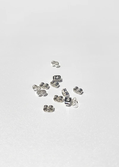 Miss A Earring Backs 12 pcs Butterfly - Silver