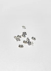 Miss A Earring Backs 12 pcs Butterfly - Silver