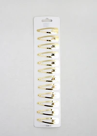 12 PCS Gold Snap Hair Clips