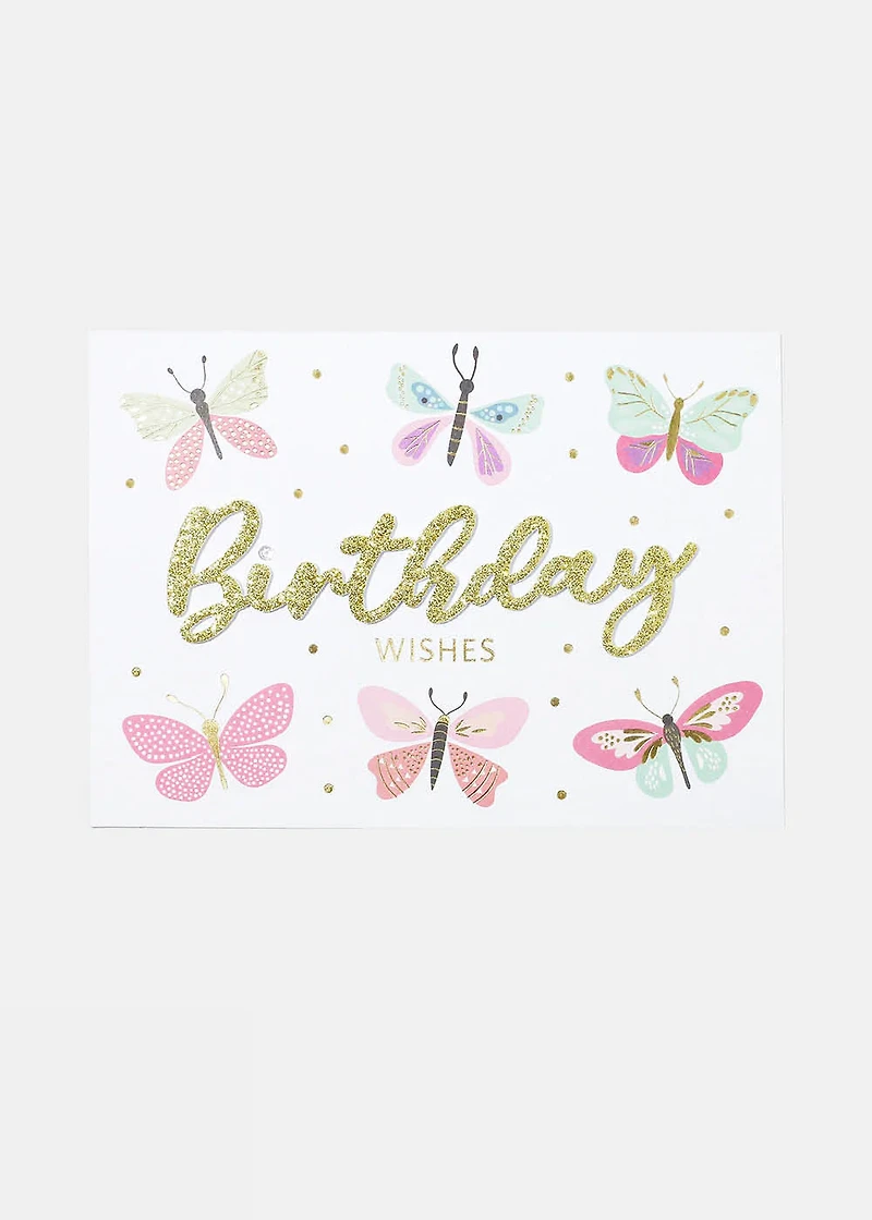 Birthday Wishes Butterfly Greeting Card