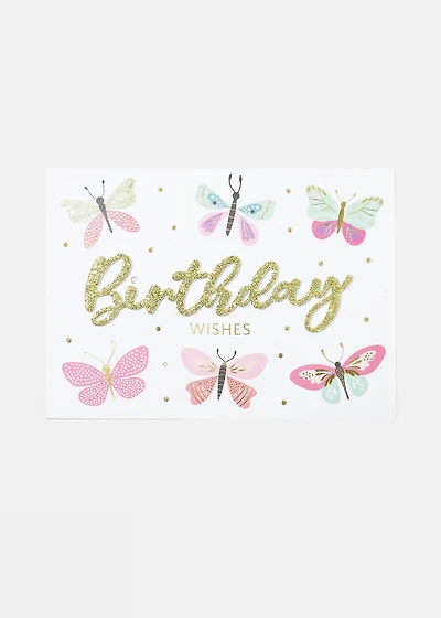 Birthday Wishes Butterfly Greeting Card