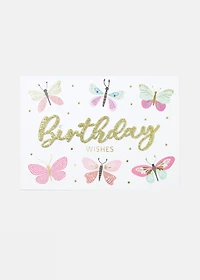 Birthday Wishes Butterfly Greeting Card