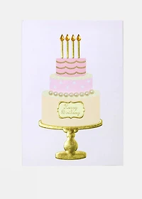 Happy Birthday Pink Cake Greeting Card