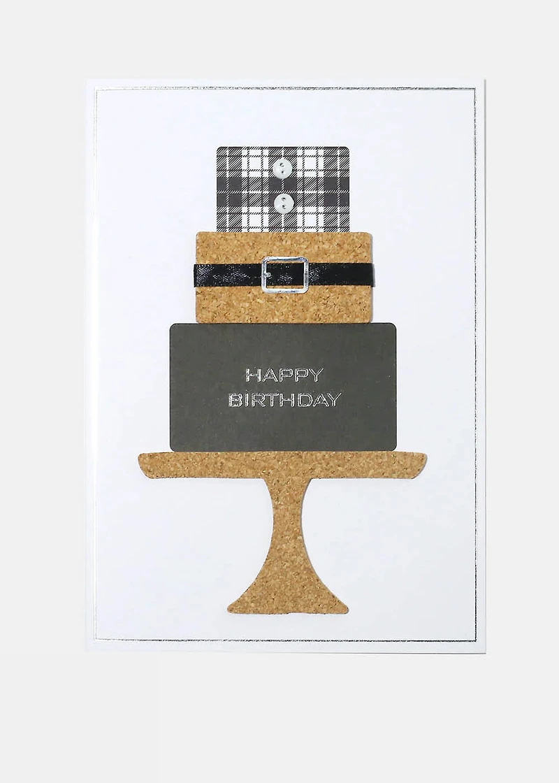 Happy Birthday Suit Cake Greeting Card