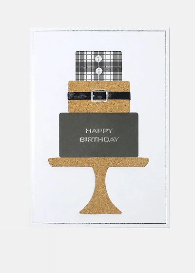 Happy Birthday Suit Cake Greeting Card