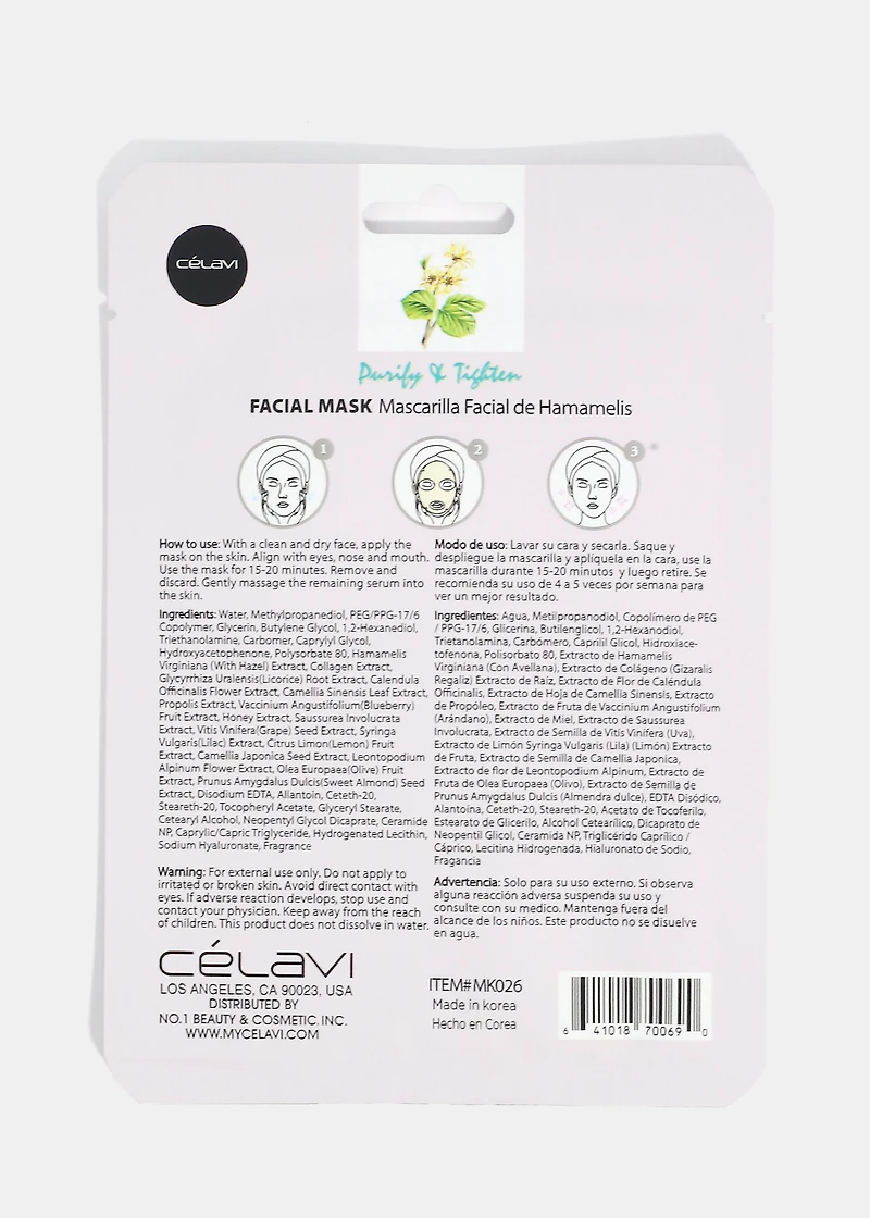 CEV Witch Hazel Sheet Mask