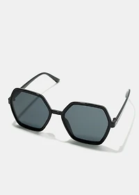 A+ Black Geometric Thin Frame Shades