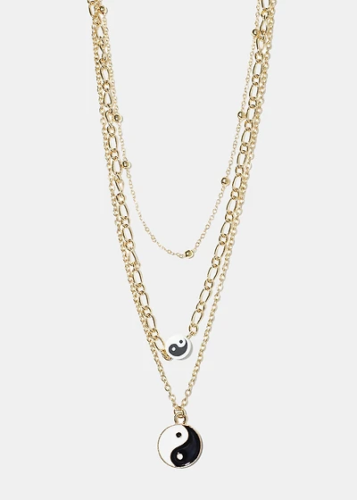 Yin Yang Layered Necklace