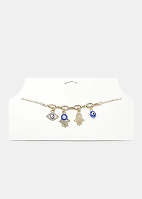 Hamsa Hand & Evil Eye Necklace