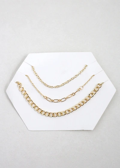 3-Piece Multi Layered Chain Necklace