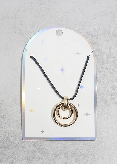 Double Hoop Pendant Necklace