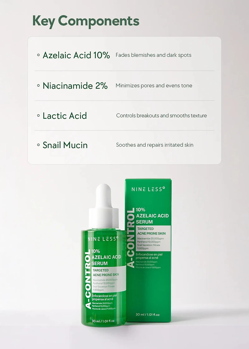 NINELESS A-Control 10% Azelaic Acid Serum 30ml