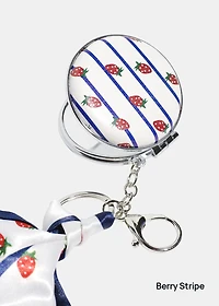 AOA Pro Double-Sided Compact Mirror – Striped Keychain