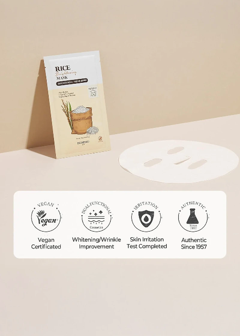 SKINFOOD Rice Brightening Mask (1 Mask)