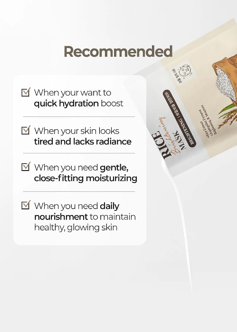 SKINFOOD Rice Brightening Mask (1 Mask)