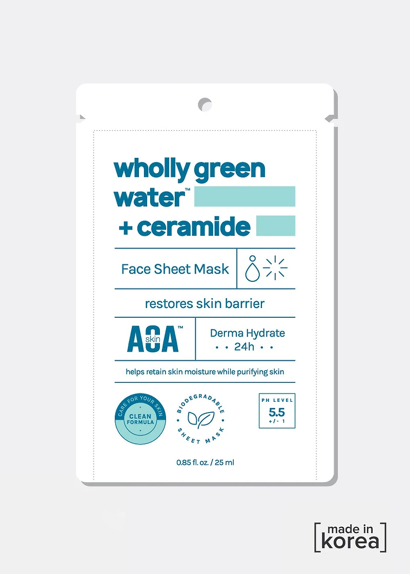 AOA Skin Wholly Green Water + Ceramide Sheet Mask