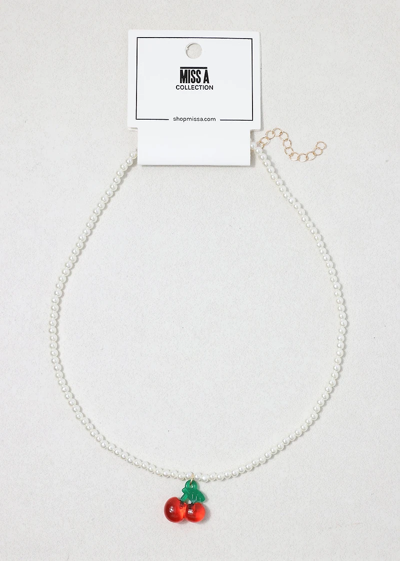 Cherry Kiss Pearl Necklace