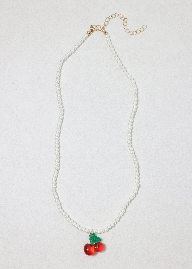 Cherry Kiss Pearl Necklace