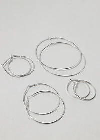 Everyday Silver Hoop Earring Set