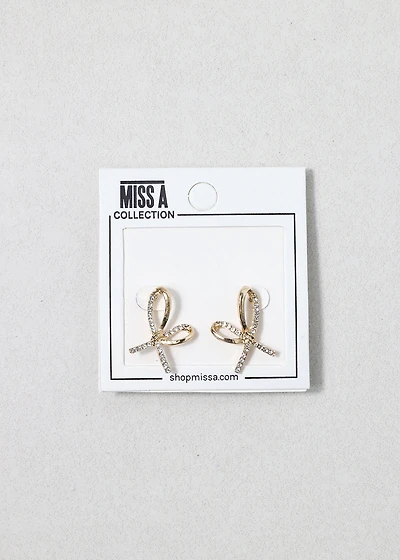 Twinkle Bow Crystal Stud Earrings