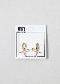 Twinkle Bow Crystal Stud Earrings