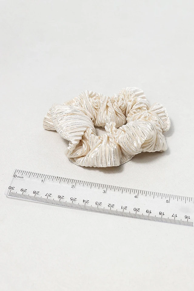 Champagne Shimmer Pleated Scrunchie