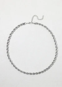 Silver Twist Rope Chain Necklace