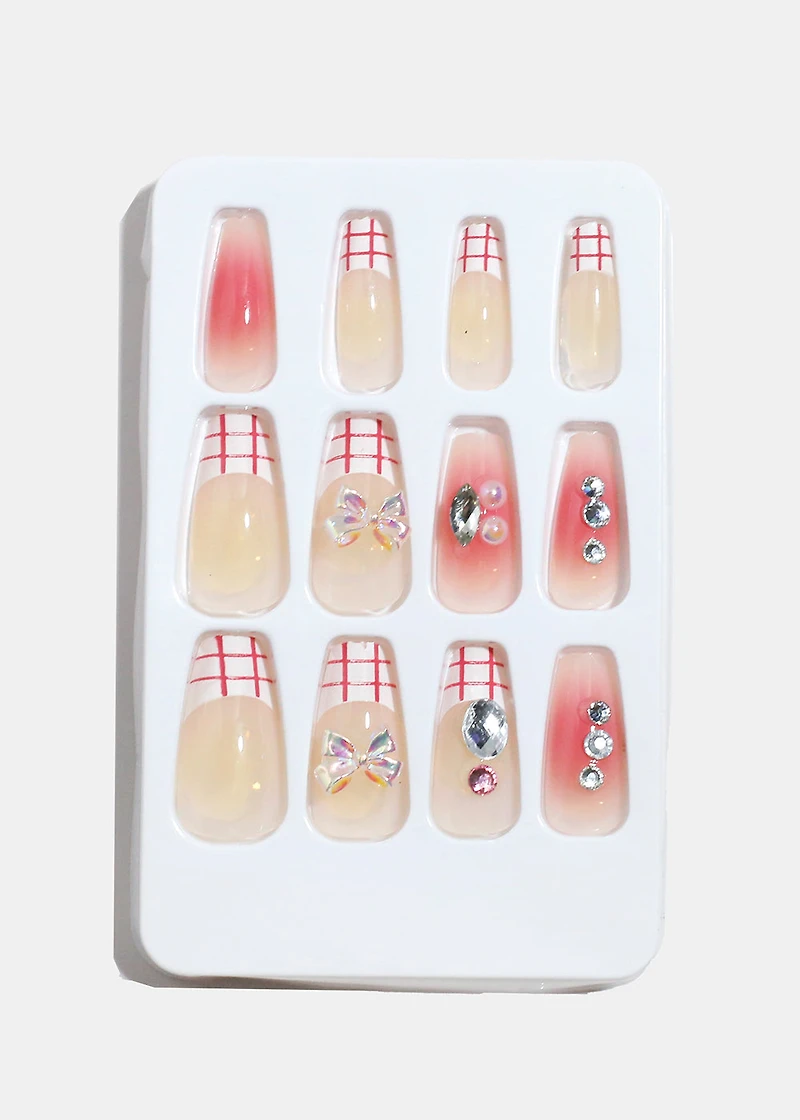 AOA Studio Sweet Picnic Bow 5D Pre-Glued Press-On Nails