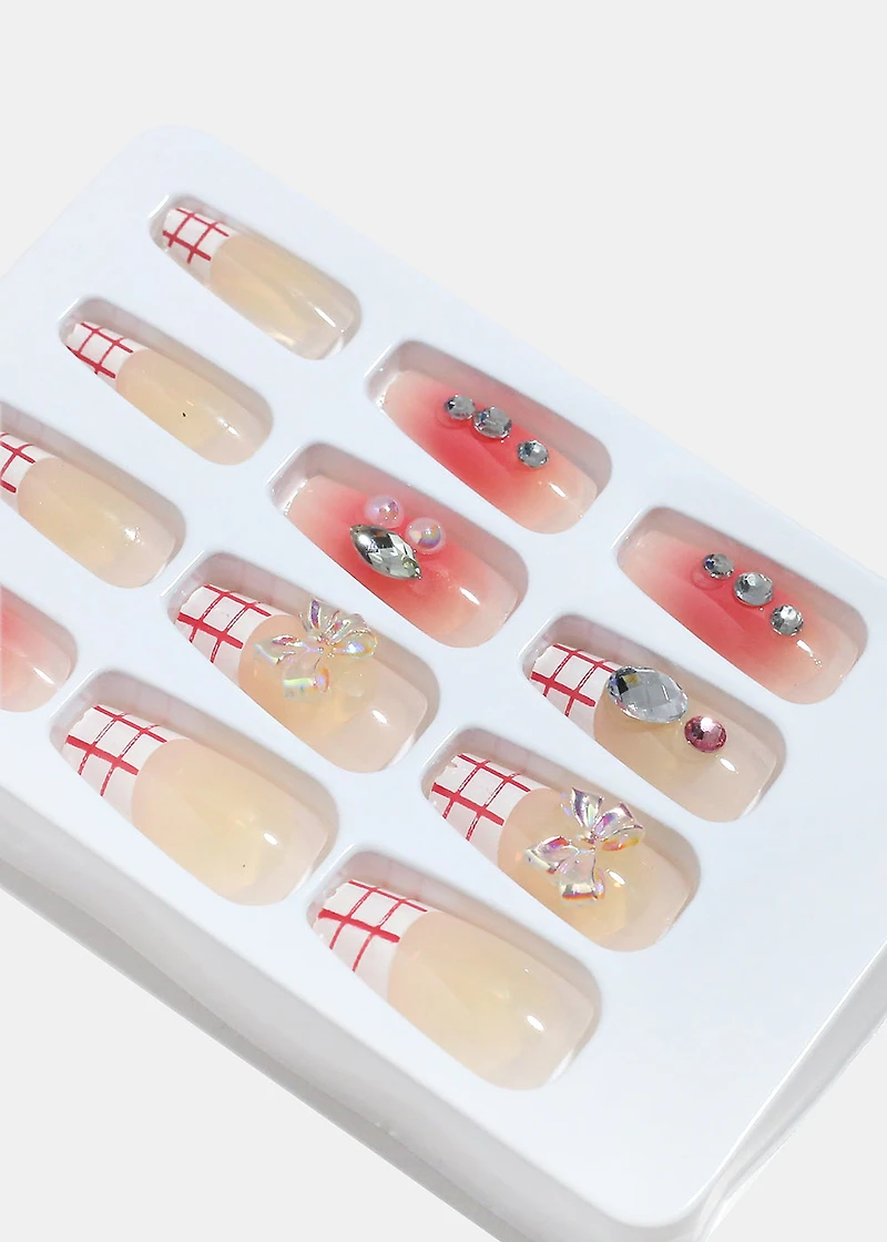 AOA Studio Sweet Picnic Bow 5D Pre-Glued Press-On Nails