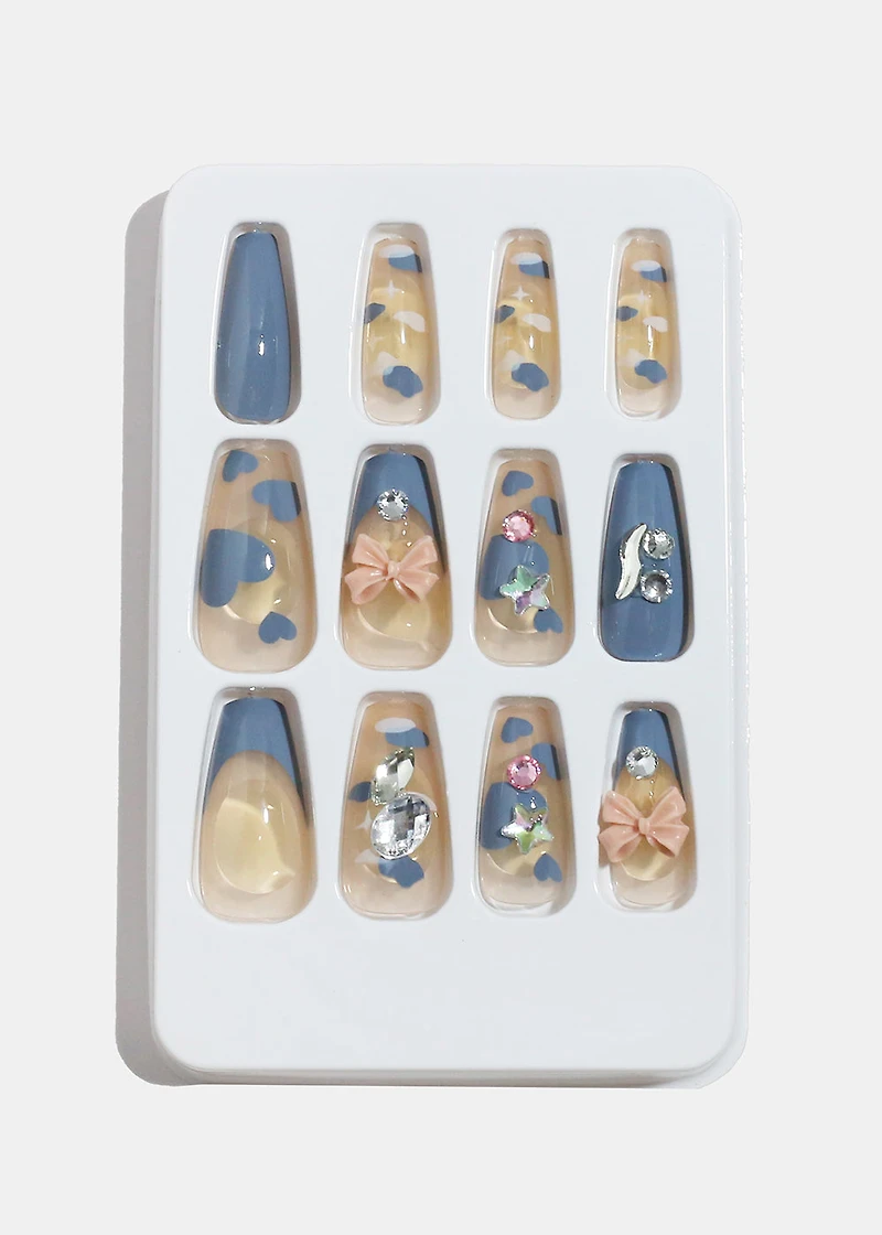 AOA Studio Bluebell Sweetheart 5D Pre-Glued Press-On Nails