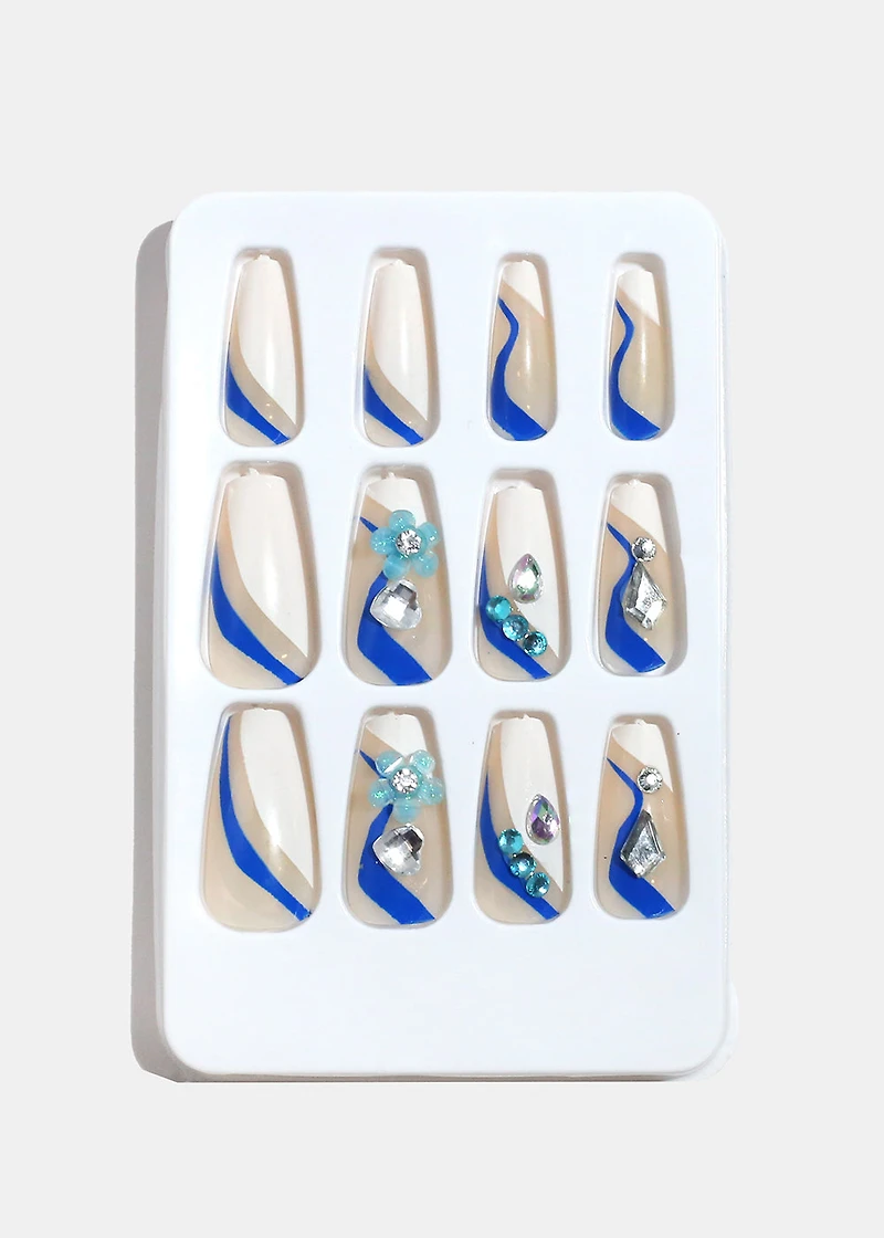 AOA Studio Cobalt Bloom 5D Pre-Glued Press-On Nails