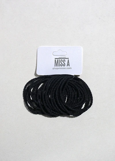 Black Spiral Hair Ties - 24 PCS