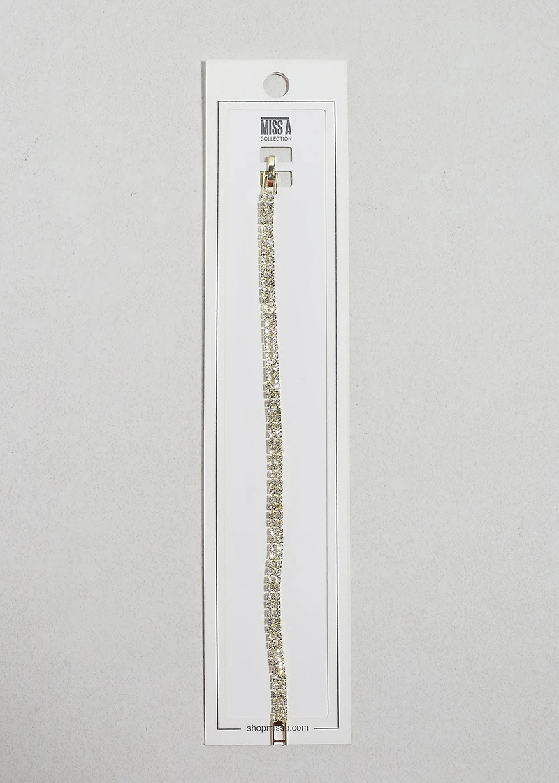 Double Row Rhinestone Tennis Bracelet