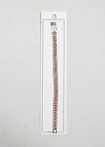 Triple Row Color Rhinestone Tennis Bracelet