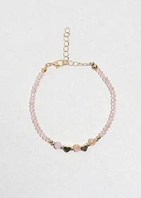 Blush Heart Glow Beaded Bracelet