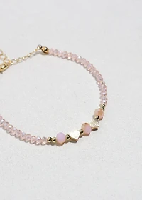 Blush Heart Glow Beaded Bracelet