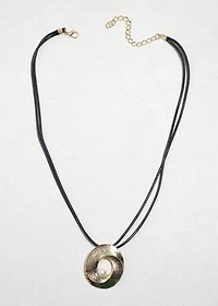 Golden Swirl Pearl Pendant Necklace