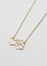 Heart & Paw Print Necklace