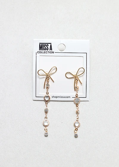 Sparkle Bow Drop Earrings