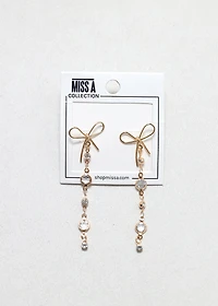 Sparkle Bow Drop Earrings