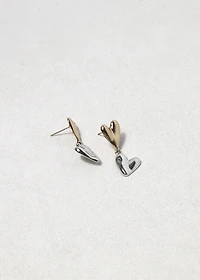 Linked Heart Drop Earrings