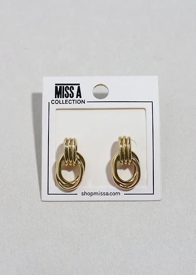 Linked Loop Stud Earrings
