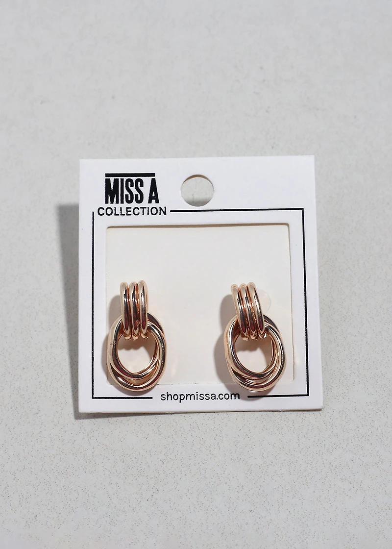 Linked Loop Stud Earrings