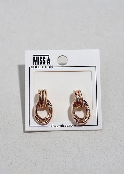 Linked Loop Stud Earrings