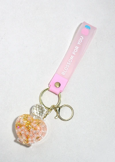 Blossom Pearl Heart Bag Charm