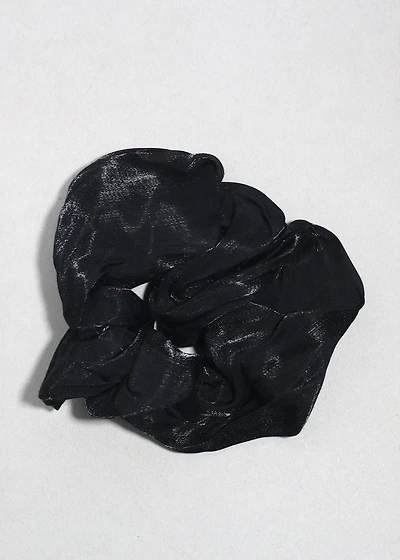 Midnight Luxe Satin Oversized Hair Scrunchie