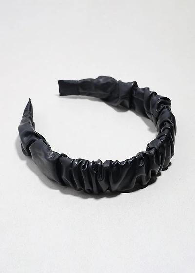 Faux Leather Scrunch Headband