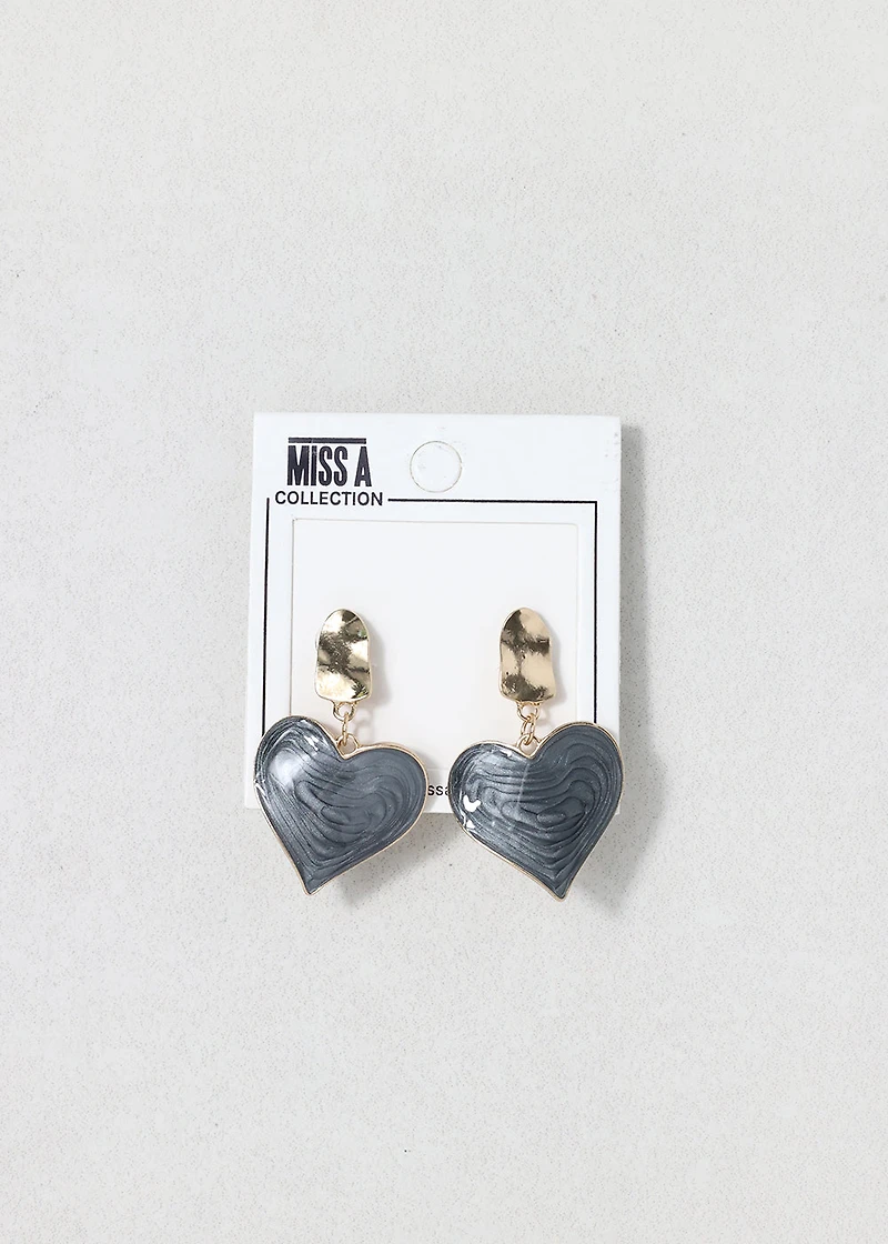 Sweet Swirl Heart Drop Earrings