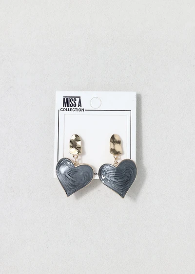 Sweet Swirl Heart Drop Earrings