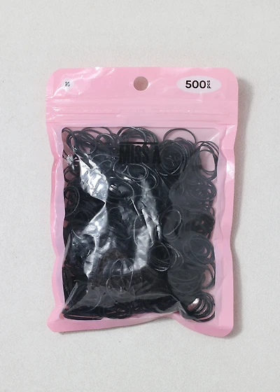 Black Mini Hair Elastics - 500 Pack